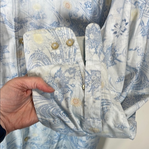 Tommy Bahama Light Blue Casual Button Down Shirt - Picture 6 of 9